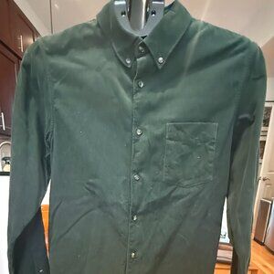 A.P.C. men's green corduroy button down shirt - Size XS